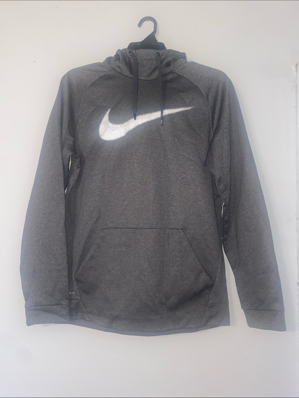 Nike Charcoal Gray Hoodie with White Swoosh